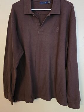 Club Room Men's Long Sleeve Polo Shirt - Brown